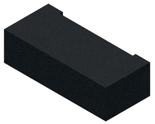 blok balistyczny, aksjonometria - kolor czarny